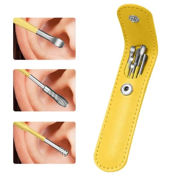 Ear Wax Removal, Ear Pick Tools Ear Cleaning Tool Set, Portable Earwax Cleaner Tool Stainless Steel Ear Wax Remover, Reusable Ear Cleaner for Children and Adults