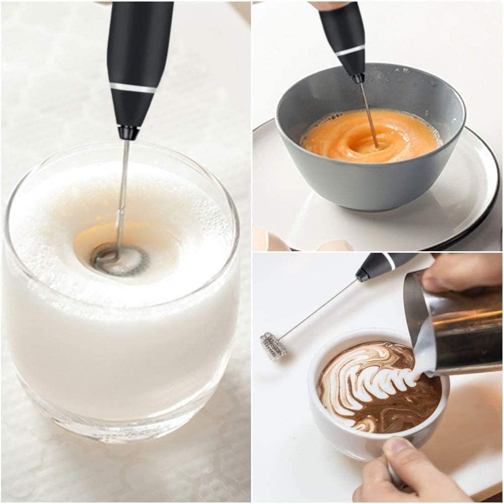 Milk Frother, Coffee Frother Electric Whisk with USB Rechargeable Three-Speed Force Adjustment Milk Bubbler 2 in 1 Coffee Beater Perfect for Coffee, Latte, Cappuccino, Beating Eggs