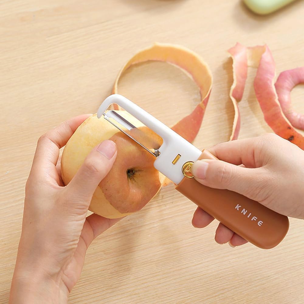 2 in 1 Potato Peeler with Knife Stainless Steel Portable Knife Peeler Set Vegetable Peeler Fruit Peeler for Office Kitchen