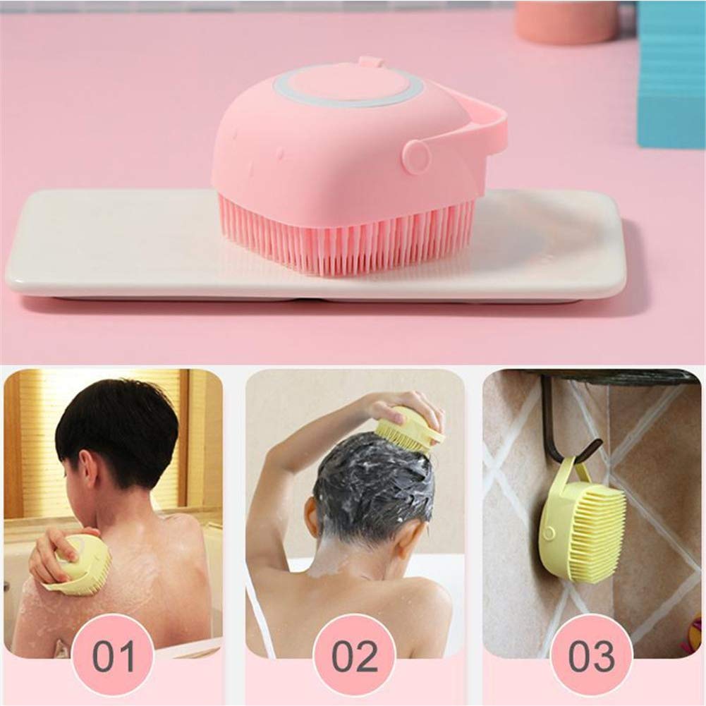 Body Bath Brush, Silicone Soft Cleaning Bath Body Brush with Shampoo Dispenser - Skin Massage Brush Bath, Exfoliating Skin Care Bath Brushes, Silicone Sponge Body Scrubber