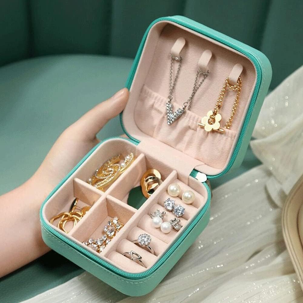 Jewelry Box Travel Jewelry Case Leather Jewelry Organizer Mini Portable Storage Boxes for Womens Rings Necklaces