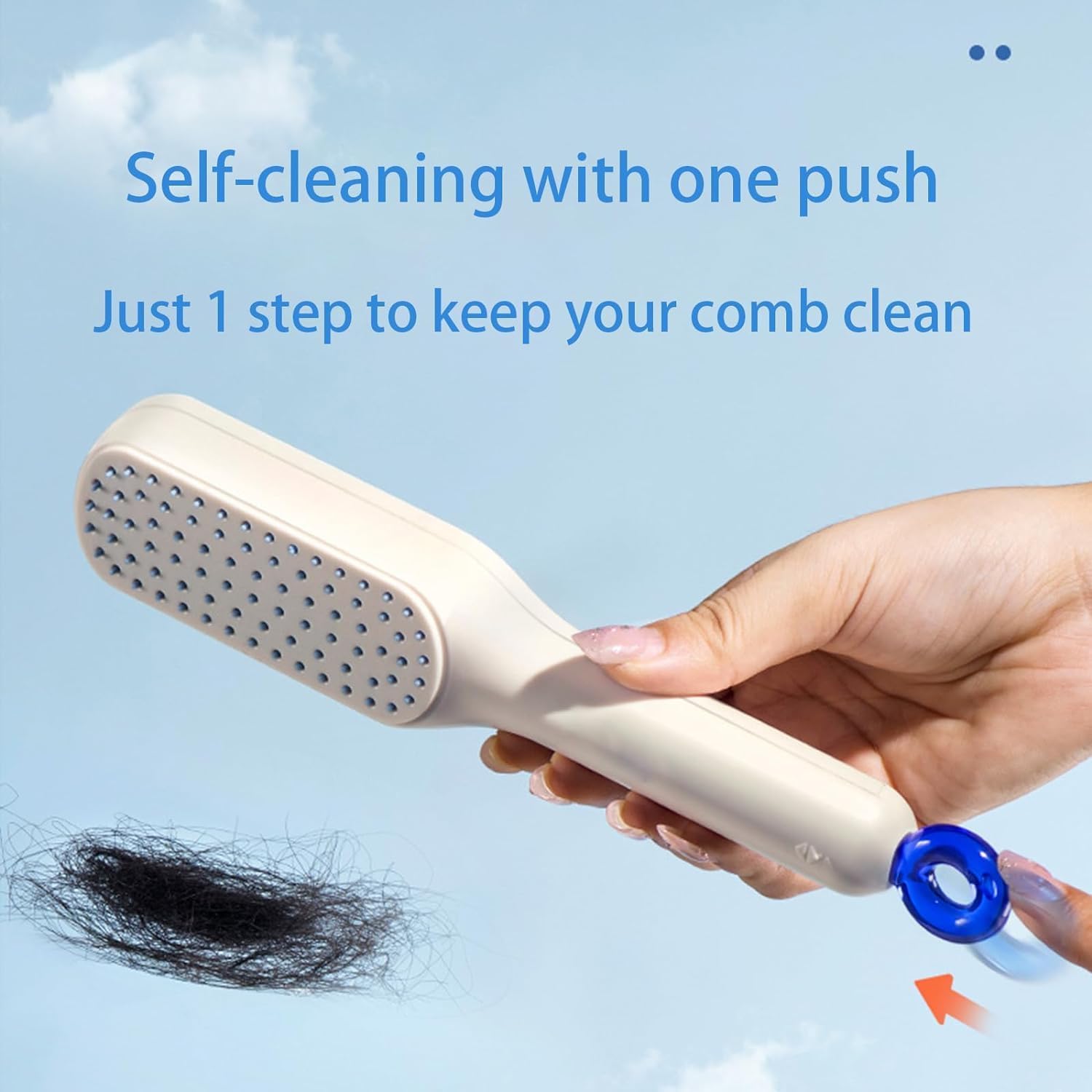 Magic Retractable Comb, Self-Cleaning Anti-Static Massage Comb, Self Cleaning Hair Brush for Women