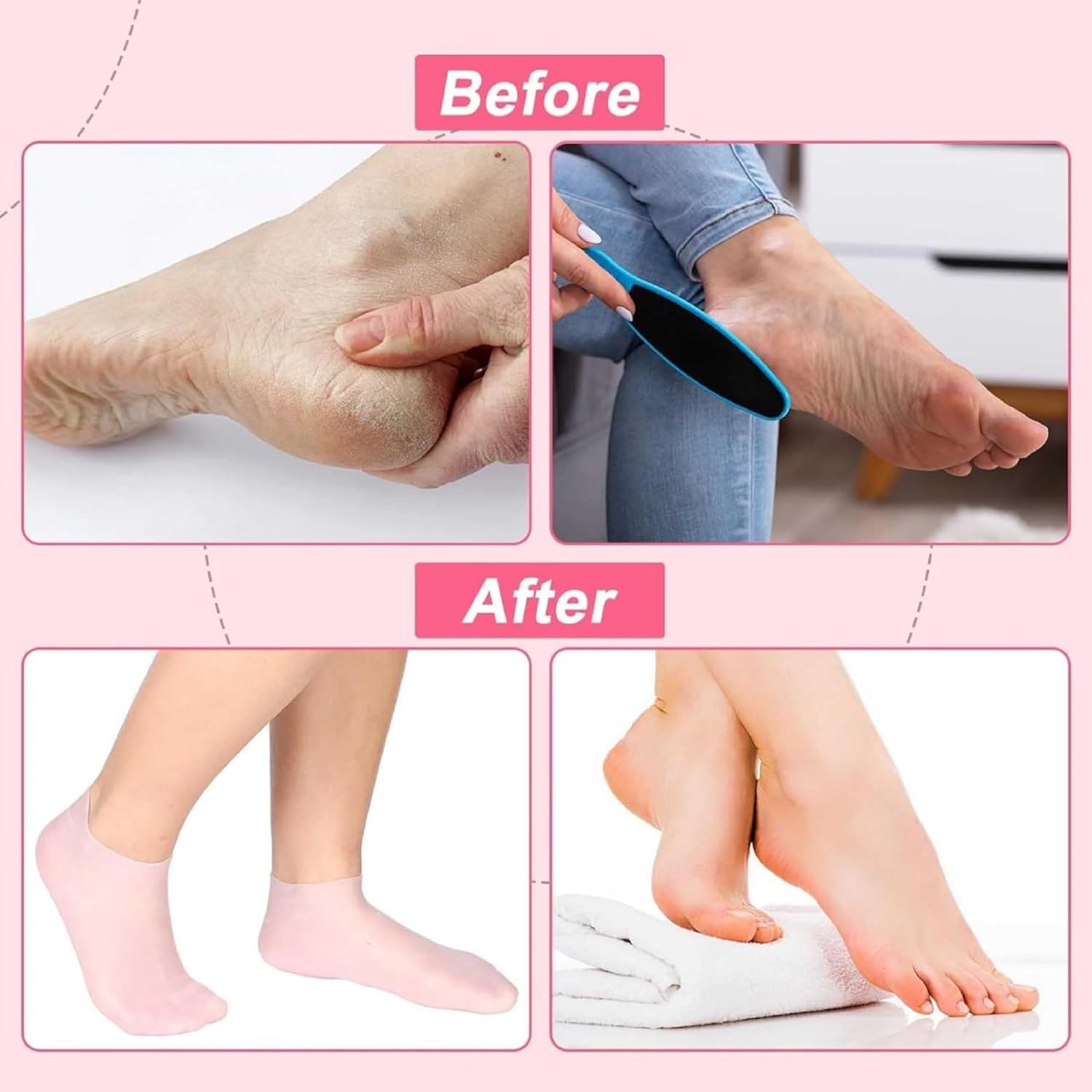 1 Pair Silicone Gel Socks Silicone Moisturizing Sock Silicone Heel Sock Moisturising Sock Toe Sock For Repairing Dry Feet Cracked Heel And Softening Rough Skin