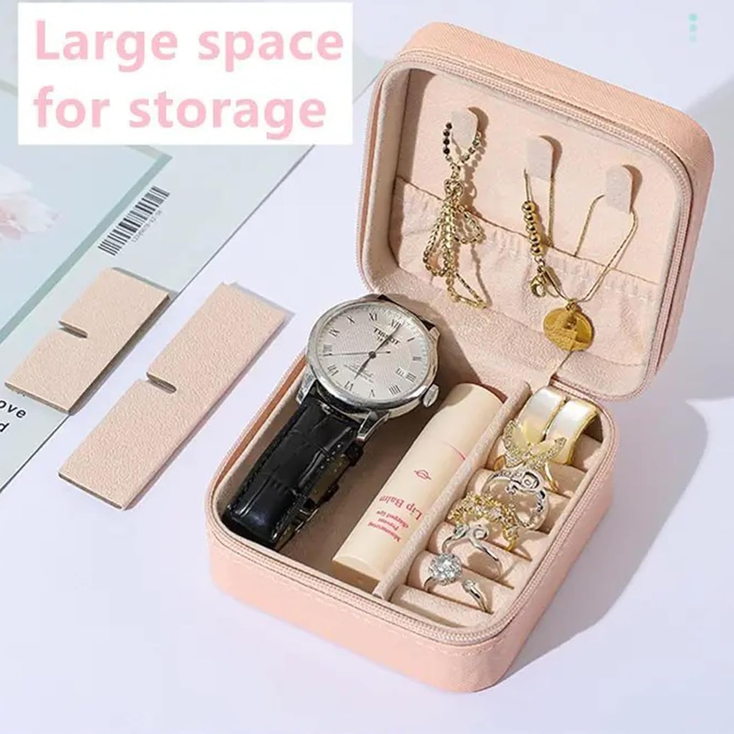 Jewelry Box Travel Jewelry Case Leather Jewelry Organizer Mini Portable Storage Boxes for Womens Rings Necklaces