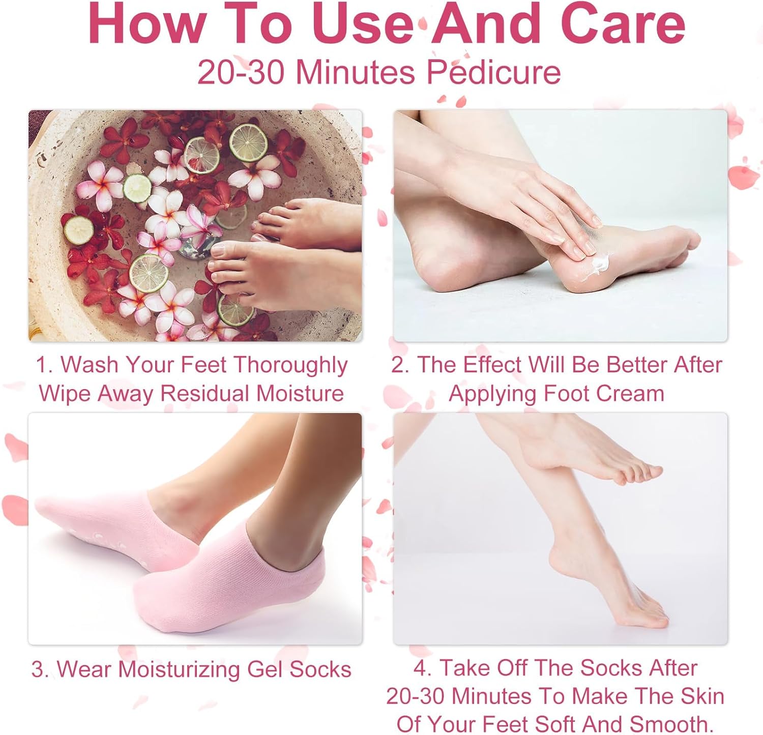 Moisturizing Gel Socks, Spa Gel Socks with Essential Oils and Vitamins, Silicon Gel Socks for Repairing and Softening Dry Cracked Feet Skins