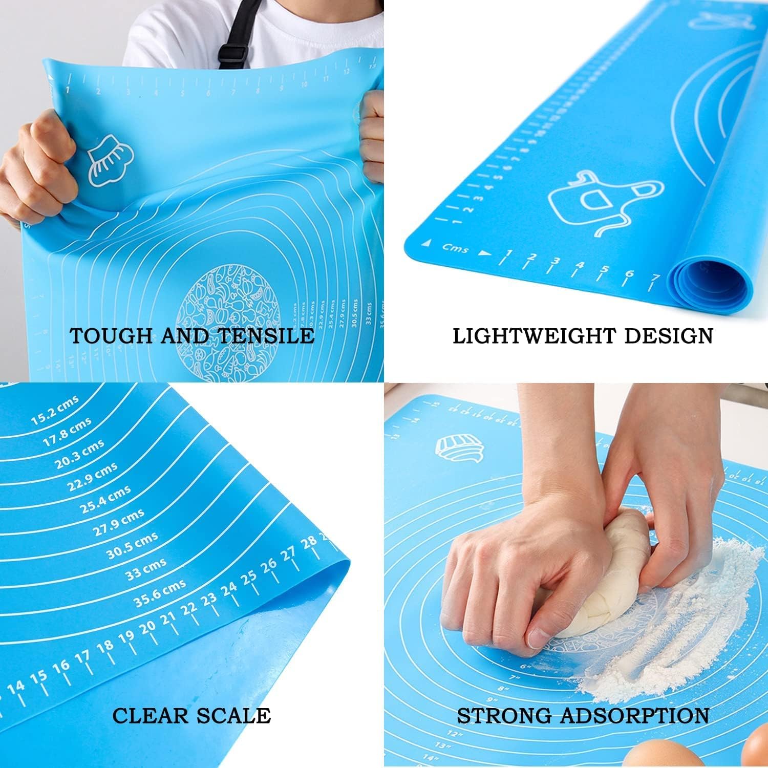 Silicone Baking Mat Roti mat Silicone Chapati Atta Kneading Mat Non-Stick Fondant Rolling Mat Stretchable for Kitchen