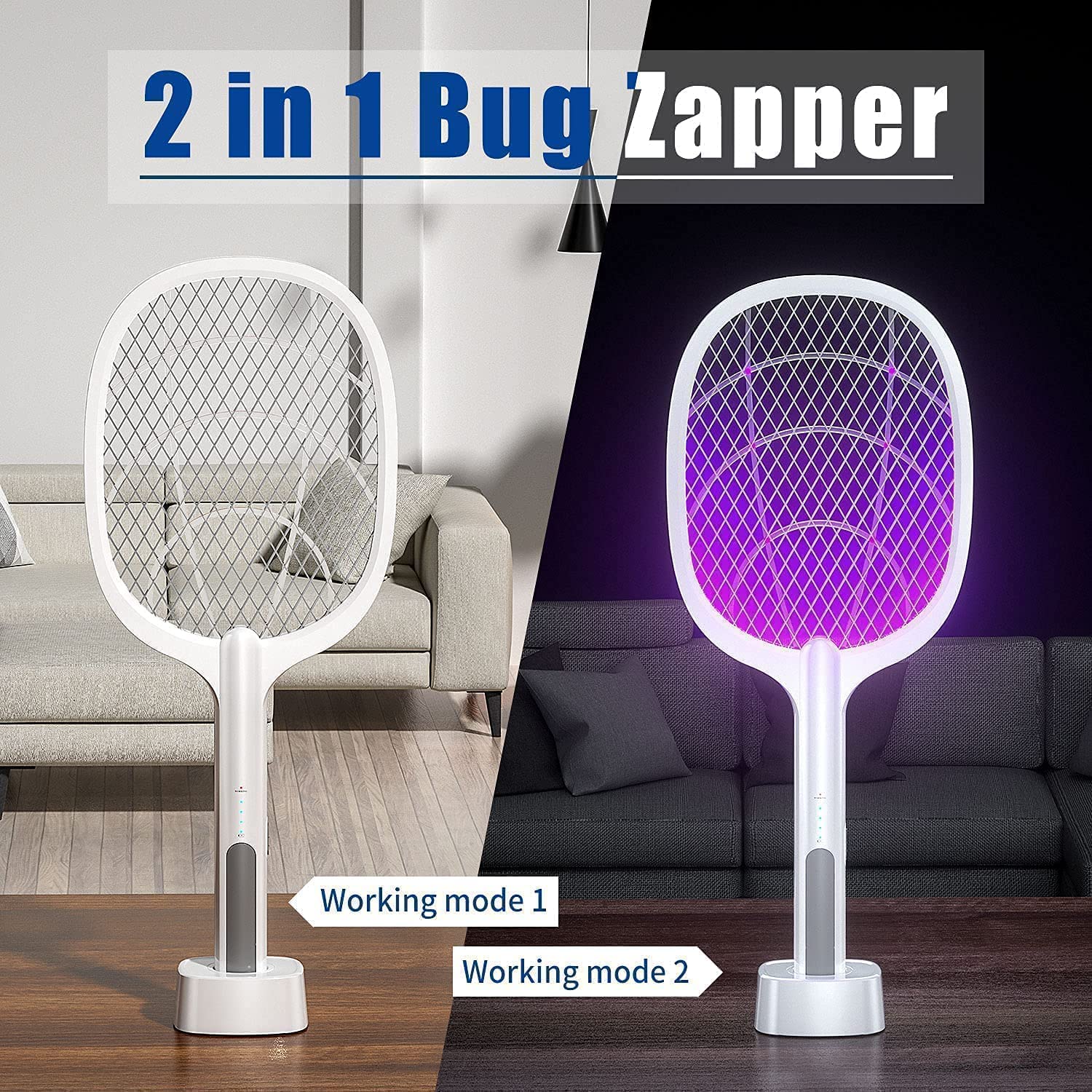 Mosquito Bats Racket Killer Five Nights Mosquito Killer Racket with Stand Rechargeable Handheld Electric Fly Swatter Mosquito Killer Racket