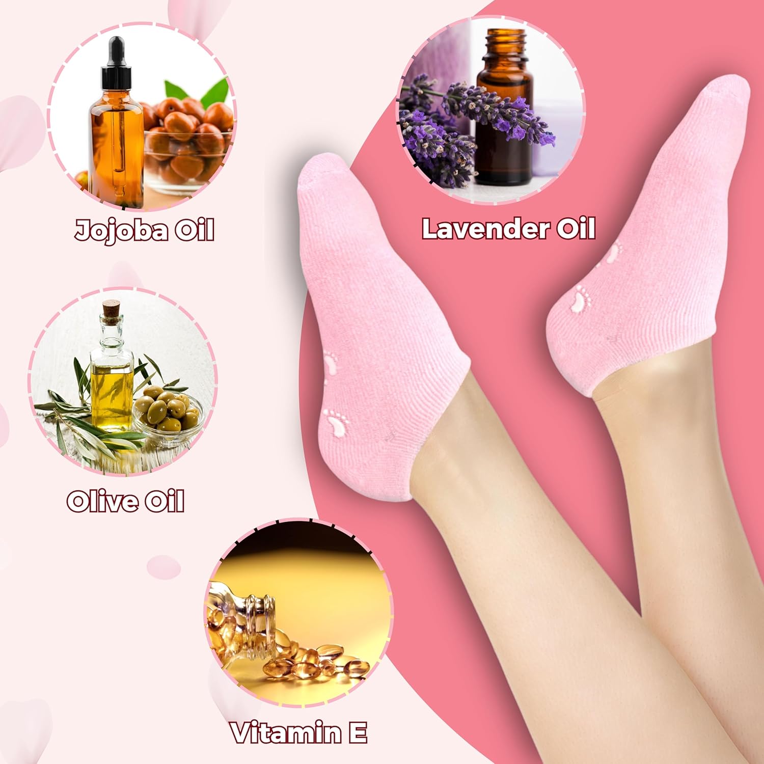 Moisturizing Gel Socks, Spa Gel Socks with Essential Oils and Vitamins, Silicon Gel Socks for Repairing and Softening Dry Cracked Feet Skins