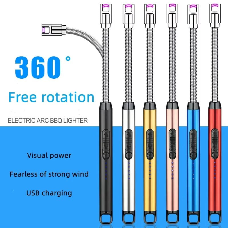 Kitchen Portable USB Electronic Lighter, Candle Lighter, Electric Lighter Rechargeable USB Lighter Plasma Arc Electric Lighters with LED Battery Display Screen