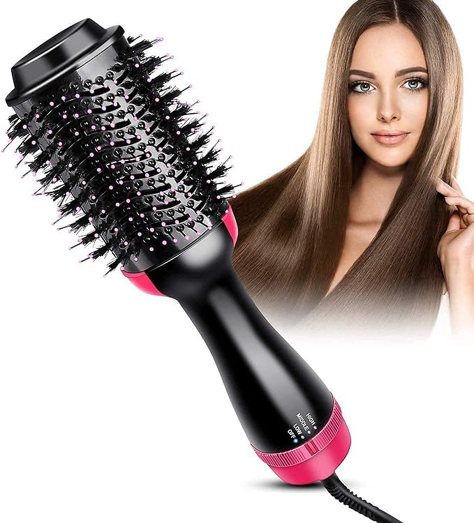 Professional Hair Dryer Brush, Hot Air Brush, One Step Hair Dryer & Hot Air styler for Hair Salon, Blowing Straightening, Curling