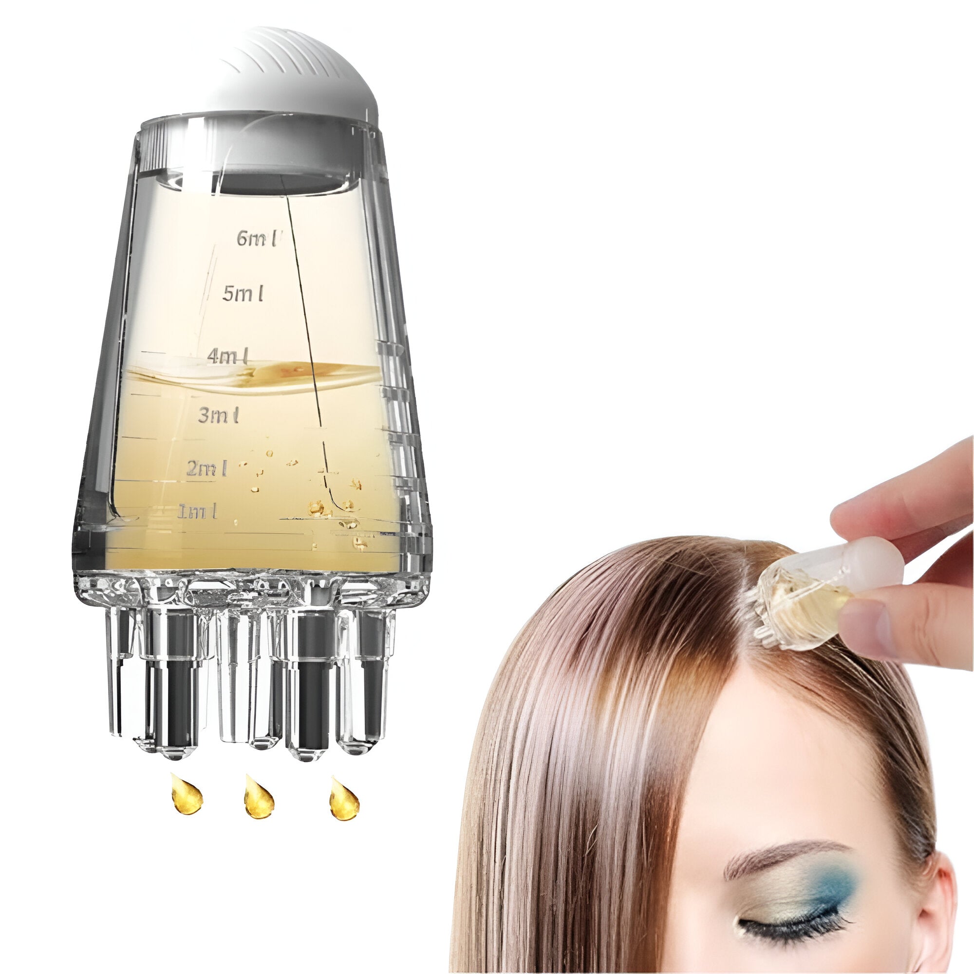 Hair Oil Applicator And Oil Massager For Scalp, Oil Applicator For Scalp, Root Comb applicator Bottle Scalp Massager Hair Growth, Hair Massager for Hair Growth, Ball Hair Oil Applicator Bottle