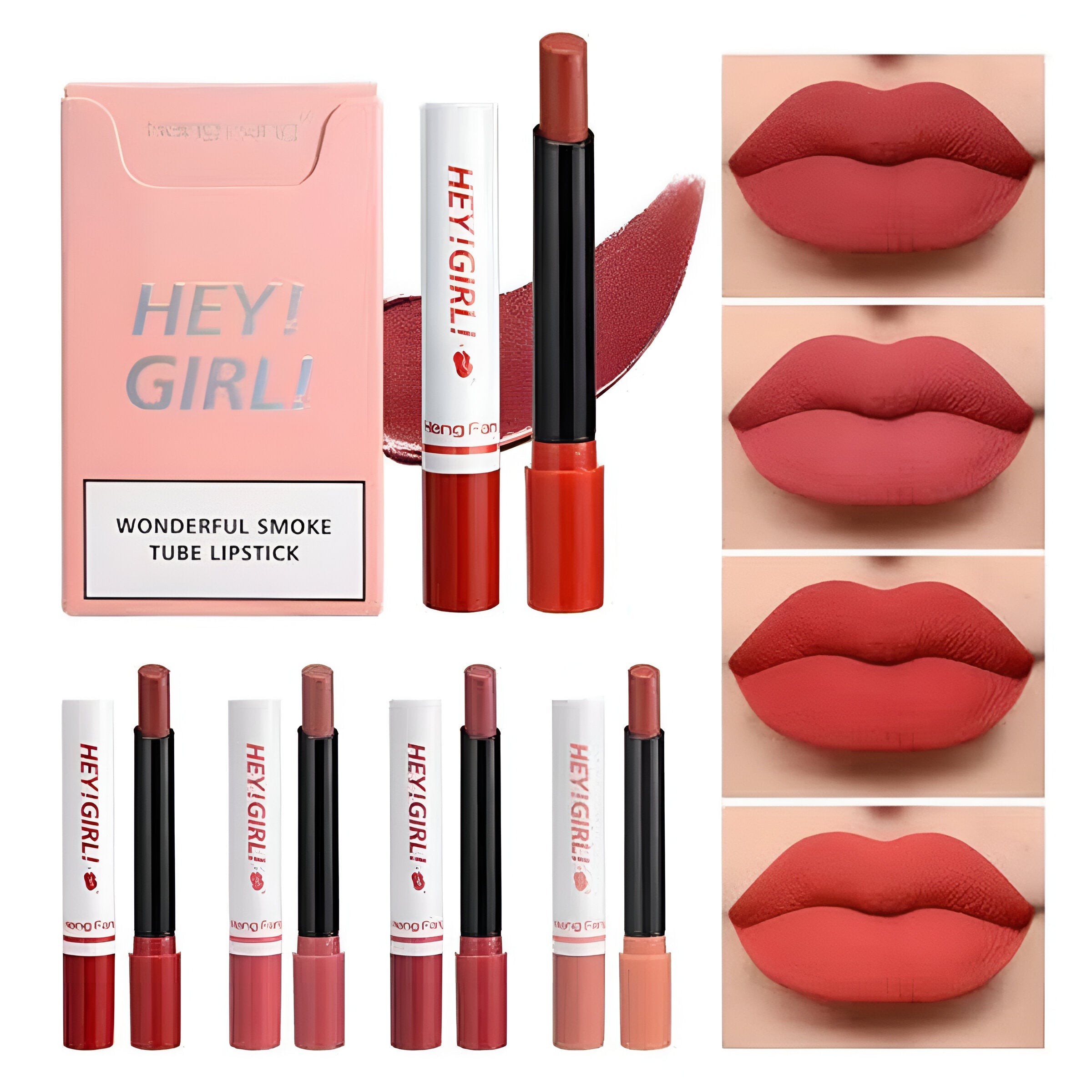 Hey girl lipstick Pack of 4 Lipsticks Matte Long Lasting touch colors Hey Girl Velvet Matte Lipsticks Waterproof