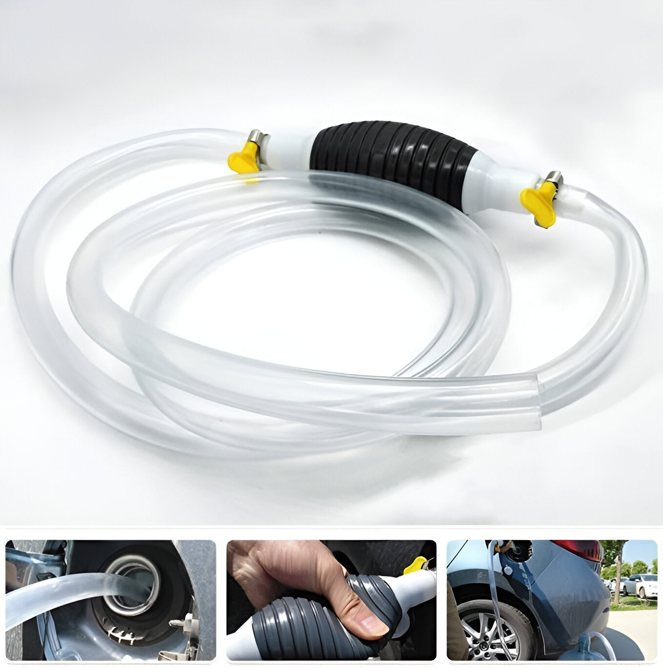 Fuel Transfer Pump Kit Tank Sucker Newest High Flow Hand Pump Portable Manual Car Fuel Transfer Pump for Petrol Diesel Oil Liquid Water Fish Tank