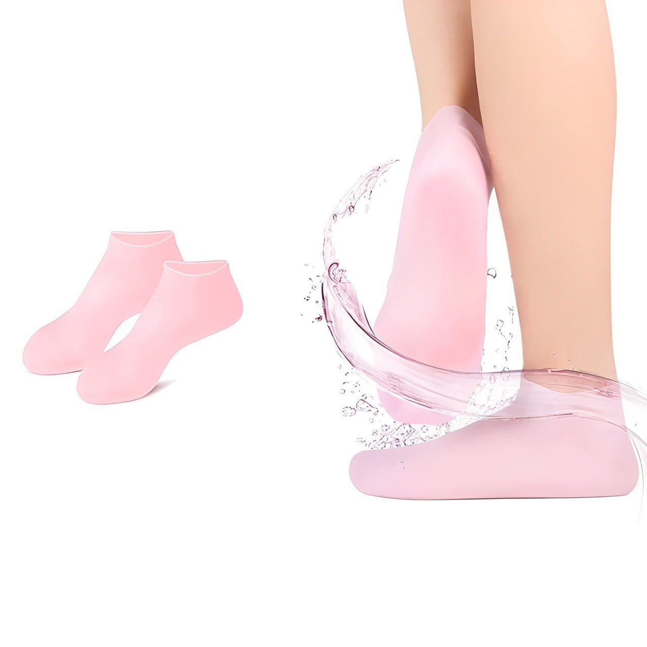 1 Pair Silicone Gel Socks Silicone Moisturizing Sock Silicone Heel Sock Moisturising Sock Toe Sock For Repairing Dry Feet Cracked Heel And Softening Rough Skin