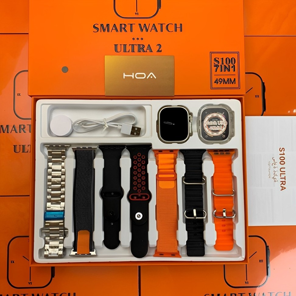 7 IN 1 ULTRA 2 SMARTWATCH SERIES 8 ( 7 STRAPS + SILICON CASE )