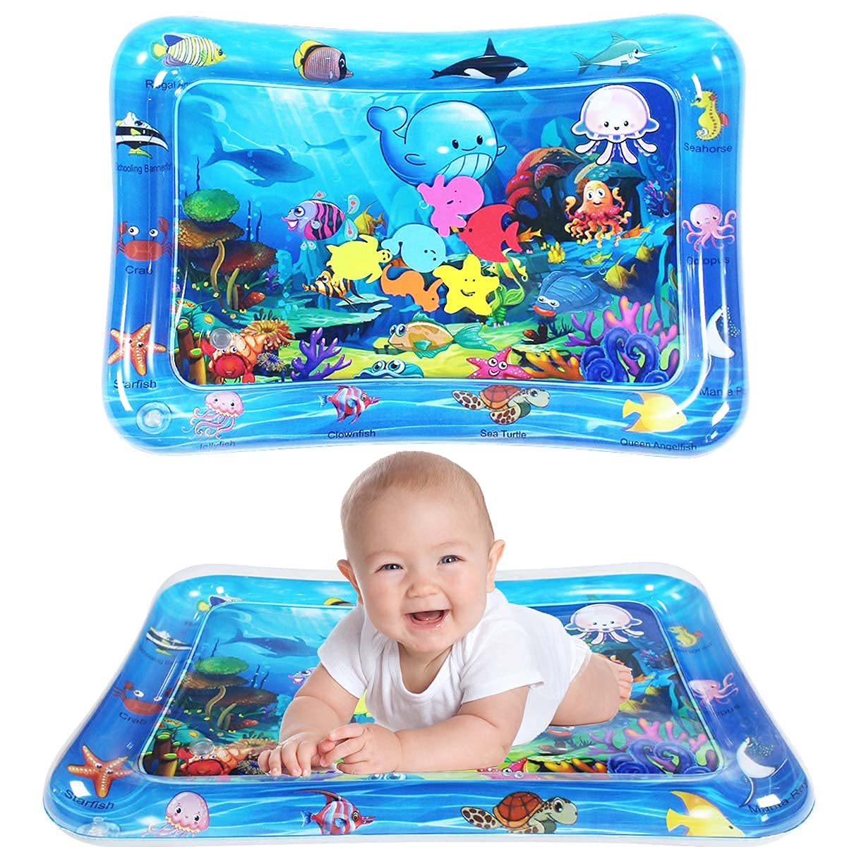 Inflatable Tummy Time Mat Premium Baby Water Play Mat for Infants and Toddlers Baby Toys for 3 to 24 Months, Leakproof Water Play Mat, Fun Activity Play Center Indoor and Outdoor